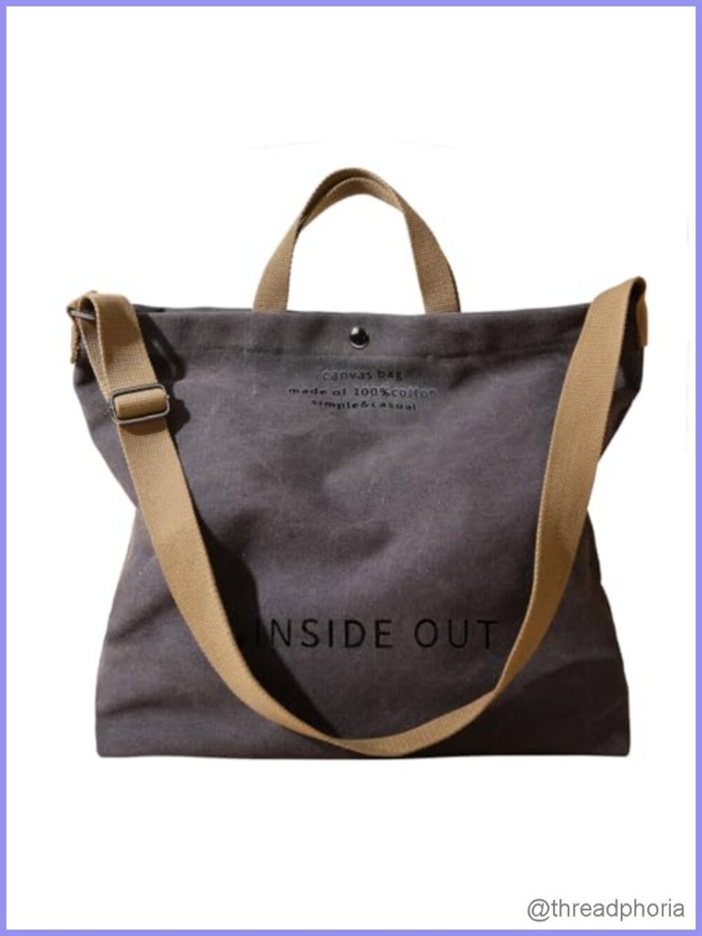 Large Canvas Tote Bag Casual Shoulder Crossbody Top Handle Handbag
